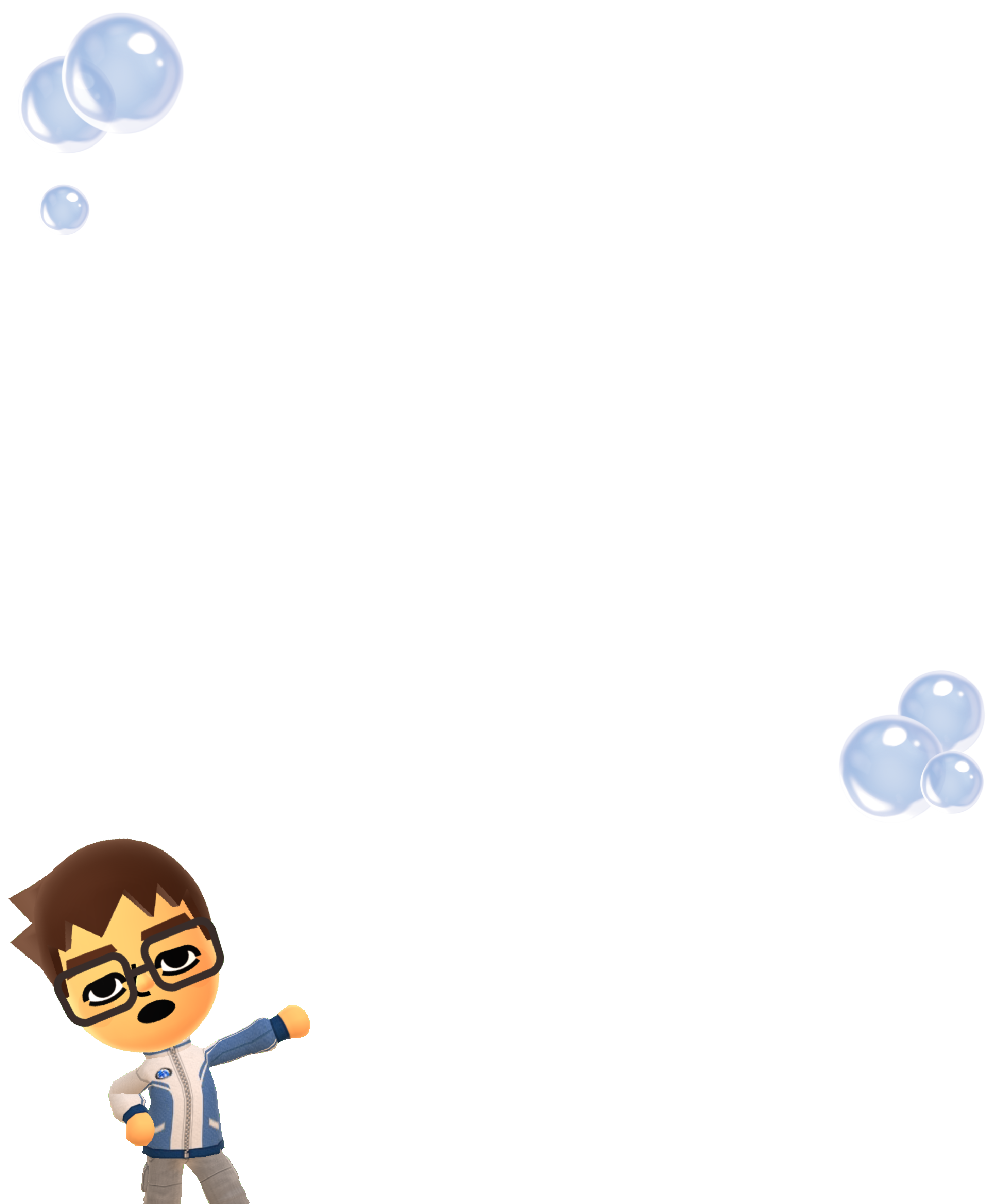 a Mii of the website owner with a quote bubble containing the text above